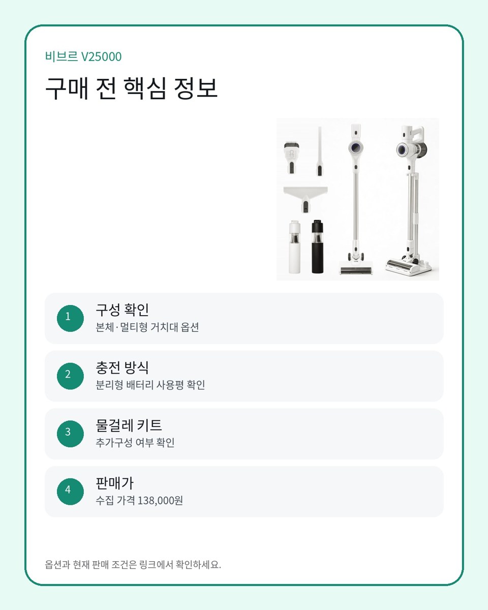 비브르 V25000 구매 정보 카드
