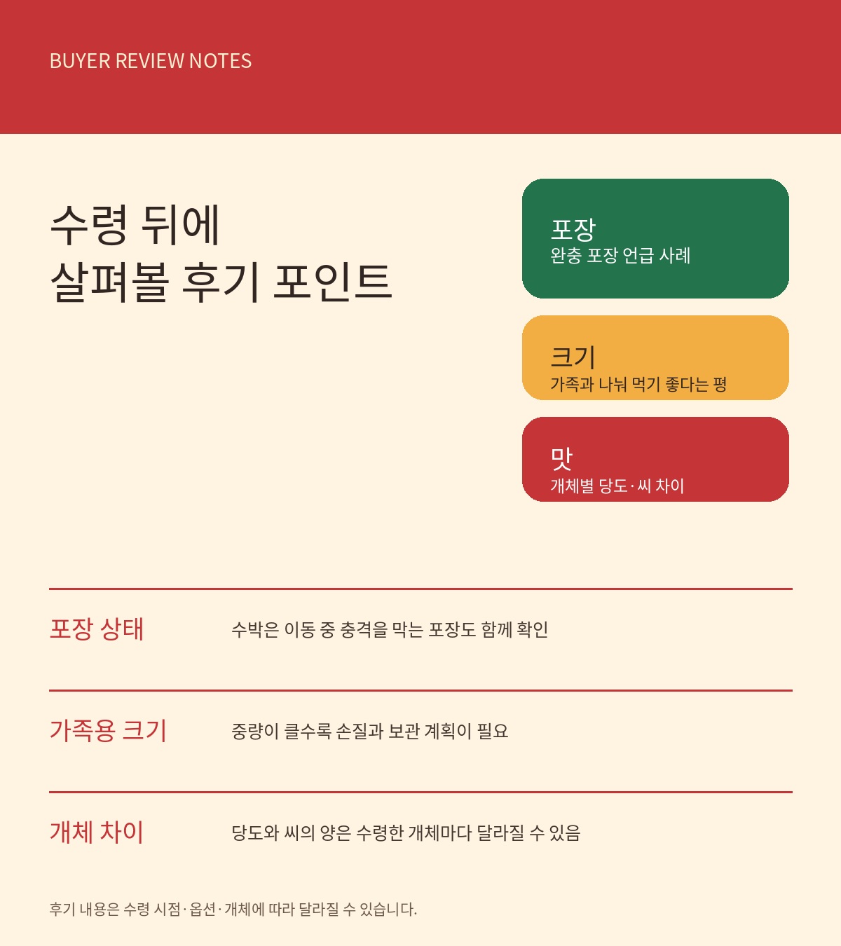 대용량 수박 구매후기 요약