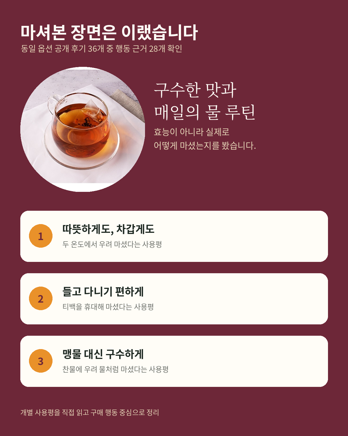 청년농원 호박팥차 동일 옵션 개별 사용평 카드